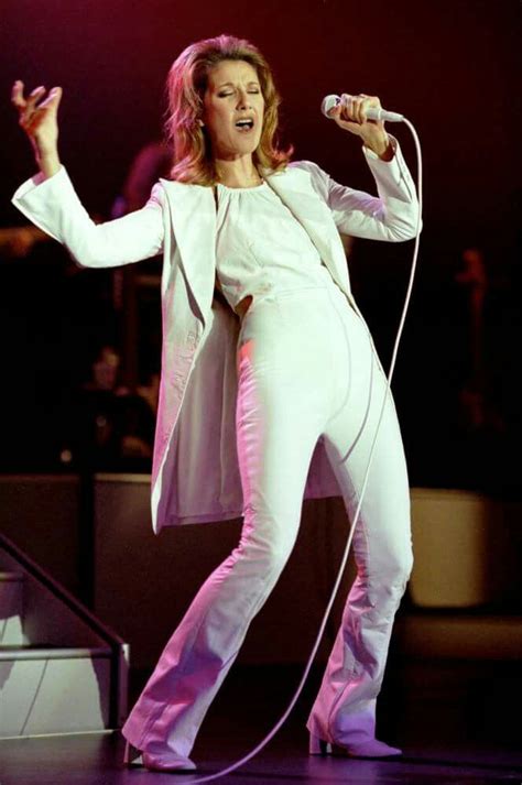 celine dion white shirt black pants concert|celine dion glitter.